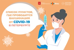 Обновленный список пунктов, где проводится вакцинация от COVID-19 в Петербурге рисунок